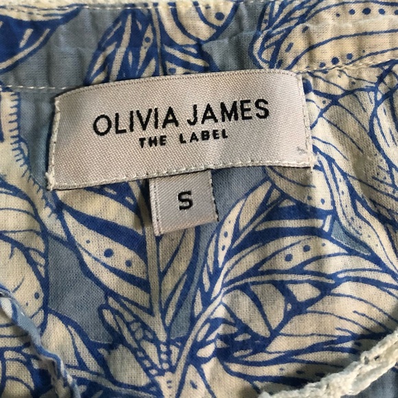 Olivia James The Label Blue White Floral Tiered Ruffle Maxi Dress Size S - Picture 3 of 7